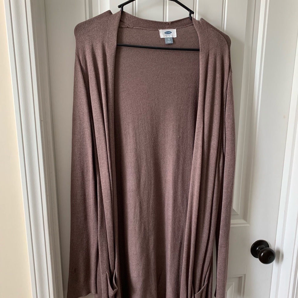 Long mocha tan cardigan old navy
